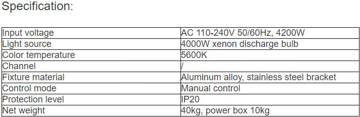TL-SL398 4000W Follow Spot Light