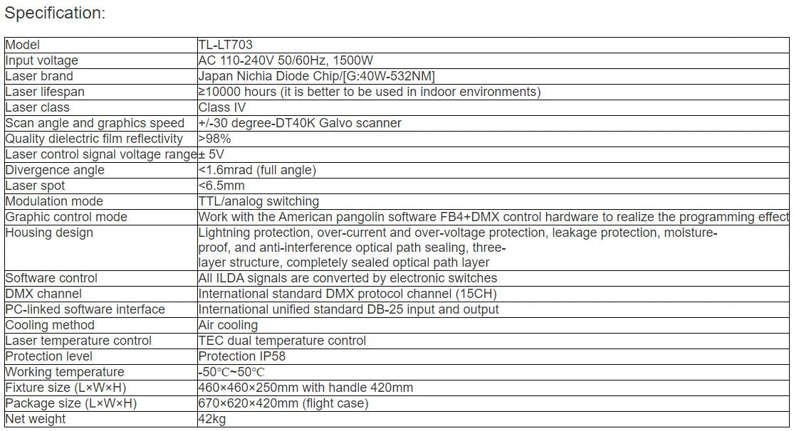 TL-LT703 40W Laser Light