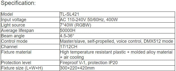 TL-SL421 Moving Head Beam Light