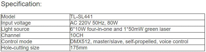 TL-SL441 Six Bee Eye Laser Light