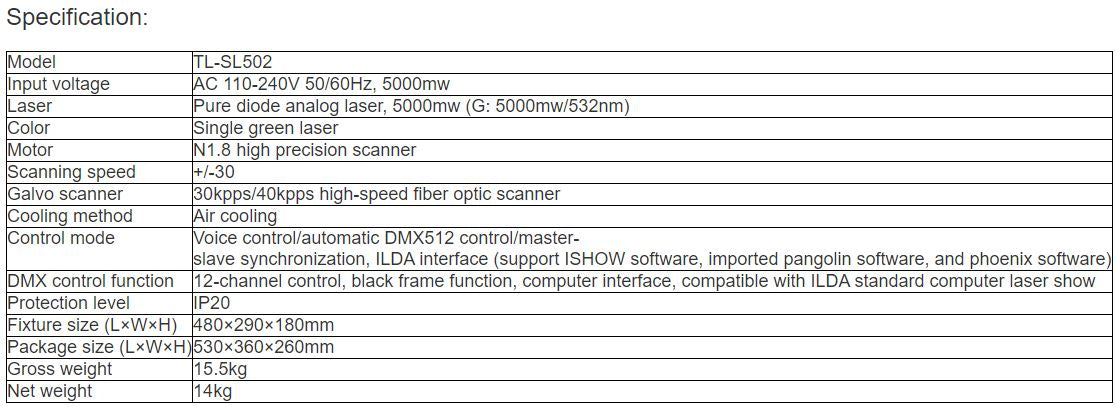 TL-SL502 5W Laser Light