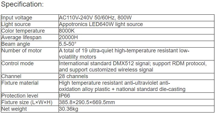 TL-LT881 800W Moving Head Beam Light