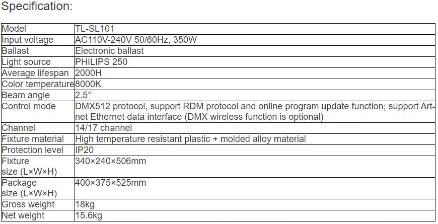 TL-SL101 350W Moving Head Beam Light