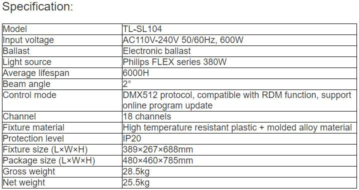 TL-SL104 Moving Head Beam Light