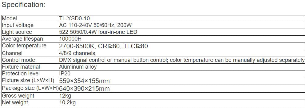 TL-SL303 200W LED Studio Light