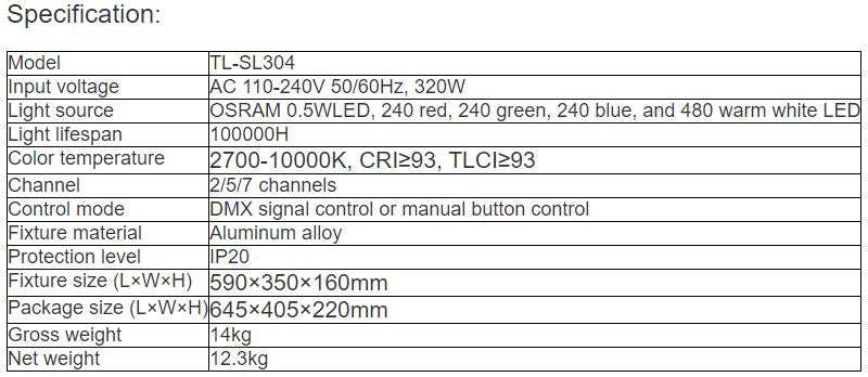 TL-SL304 320W LED Studio Light