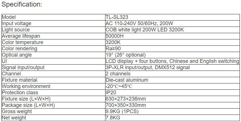 TL-SL323 200W LED Studio Light