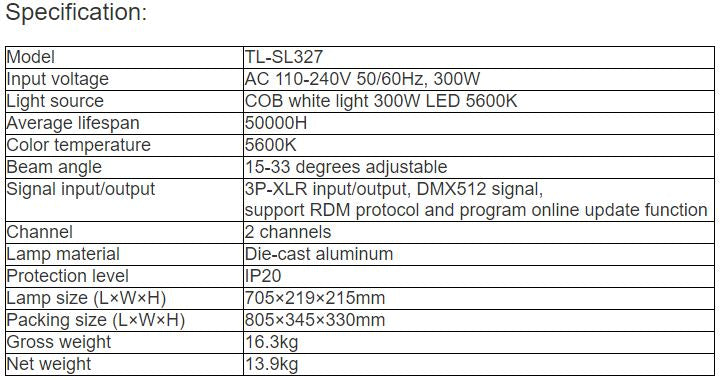 TL-SL327 300W LED Zoom Imaging Light