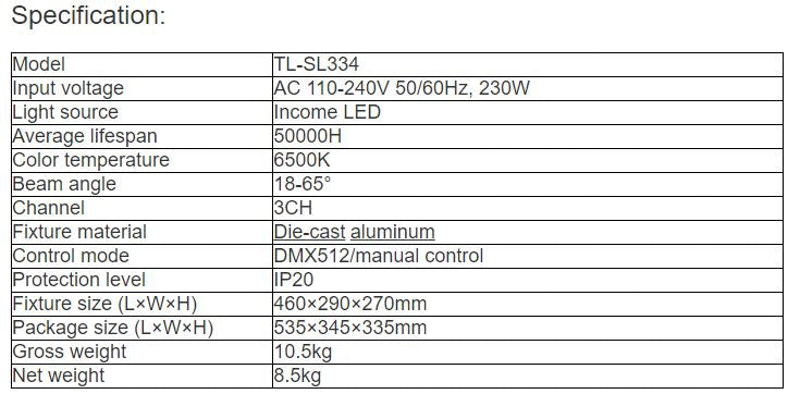 TL-SL334 200W LED Studio Light