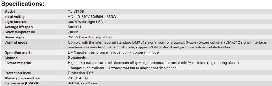 TL-LT105 300W Water Effect Light