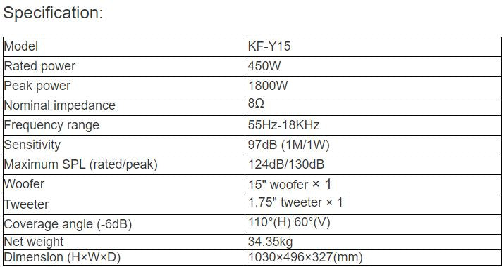 KF-Y15 Professional Full Range Speaker