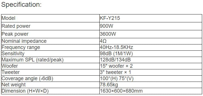 KF-Y215 Professional Full Range Speaker