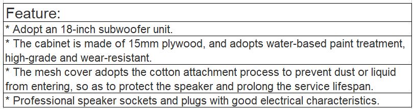 KF-YS18 Subwoofer