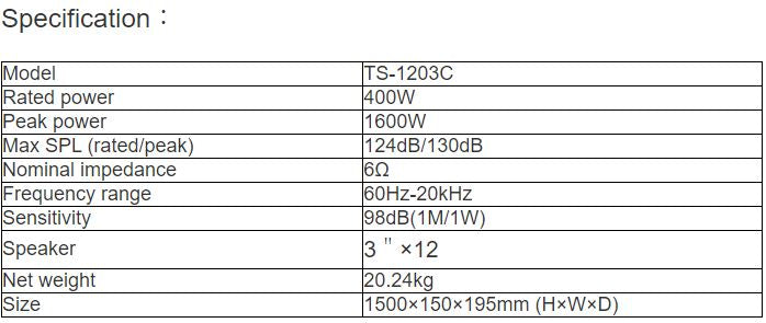 TS-1203C Column Speaker