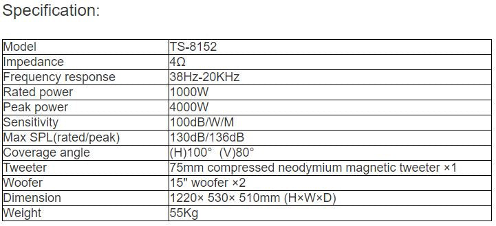 TS-8152 Professional Speaker