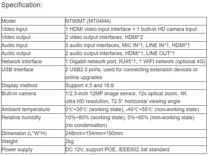 NT90MT (MT04M4) HD Video Terminal