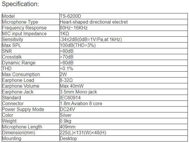 TS-6200D Delegate Unit