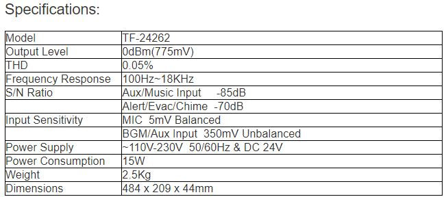 TF-3254A, TF-24262 Emergency Evacuation Controller