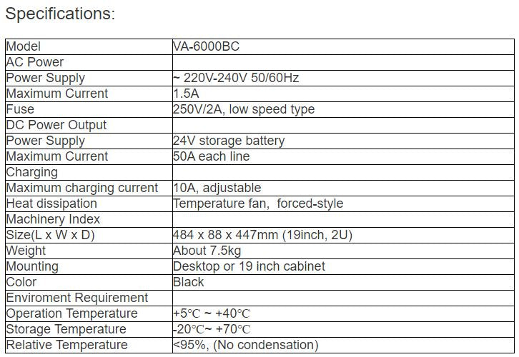 VA-6000BC DC Power Supply and Battery Charger