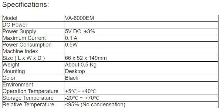 VA-6000EM Microphone Extension Unit