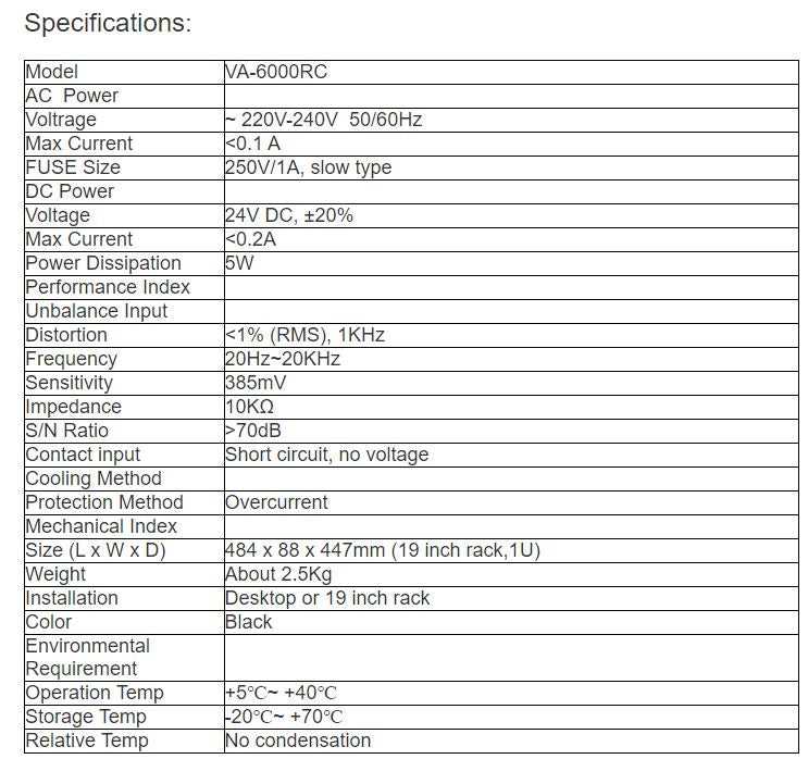 VA-6000RC Voice Recorder