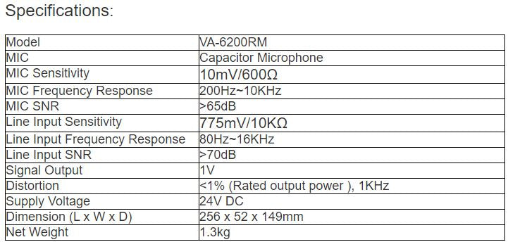 VA-6200RM EVAC System Remote Paging Microphone