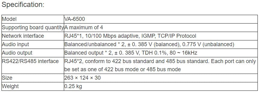VA-6500 CA1 Audio board PA System
