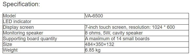 VA-6500 CC1 Main Controller PA System
