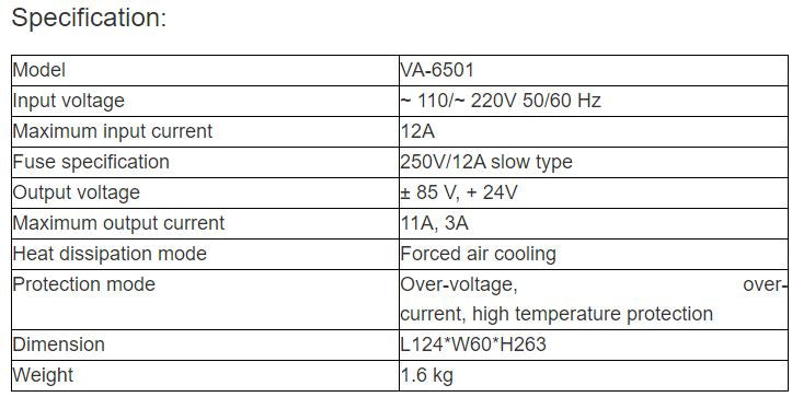 VA-6501 PP1 Amplifier Power Board PA System