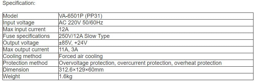 VA-6501P (PP31) Amplifier Power Board