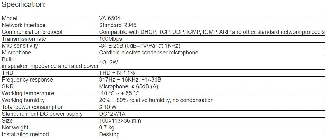 VA-6504 BC1 Microphone PA System