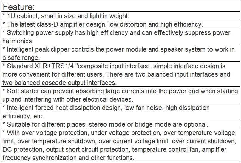 D-200, D-350, D-500 Class-D Professional Amplifier