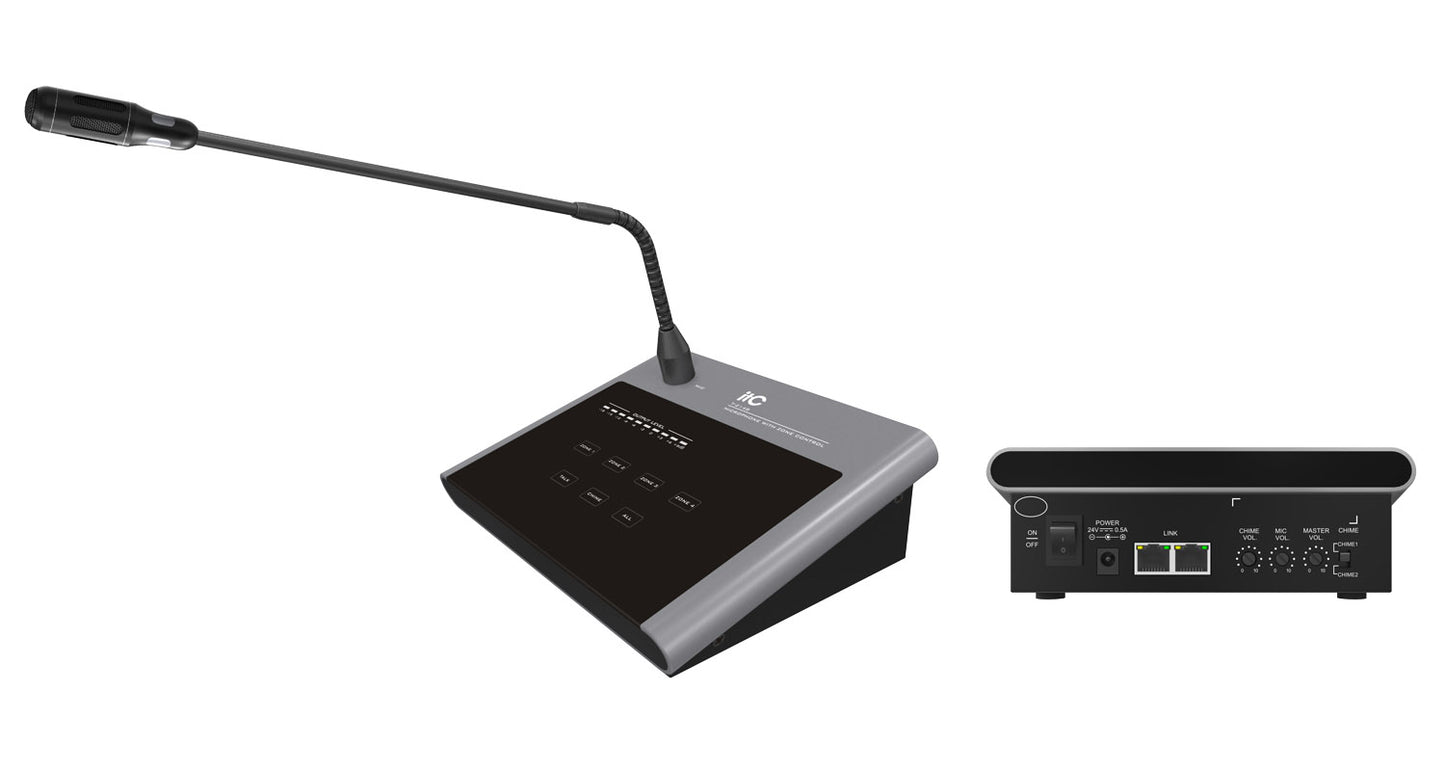 T-214B 4-zone High-fidelity Remote Paging Microphone