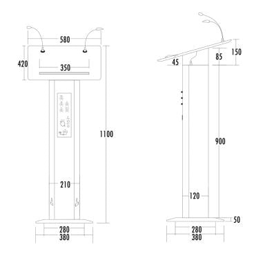 T-6236 Lectern T-6236B Lectern with Wireless VHF MIC – ITC MALAYSIA ...