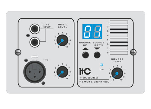 T-8000B (Grey & Aluminum)   T-8000BW (White & ABS) Remote Control with Audio Input Module