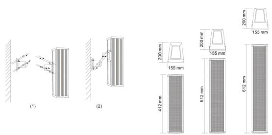 T-802H  T-803H   T-804H Aluminum Alloy Column Outdoor Waterproof Fully (120W)