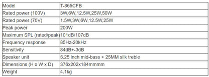 T-865CFB Broadcasting Wall-mounted Speaker