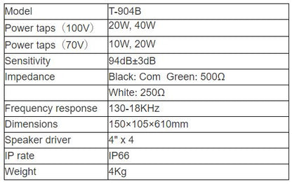 T-904B Outdoor Column Speaker (20W-40W)
