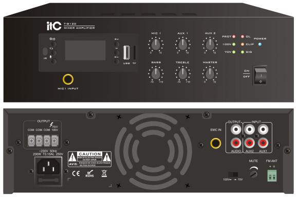 T-B120 T-B240 Mini Mixer Amplifier with MP3 TUNER Bluetooth