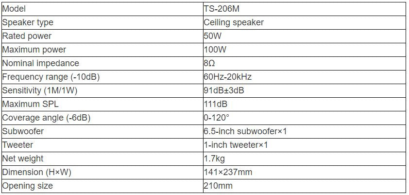 TS-206M Ceiling Speaker
