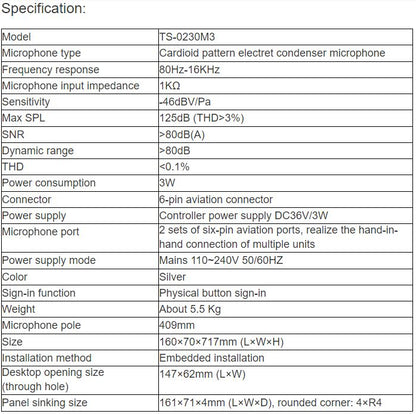 TS-0230M3 Conference Microphone