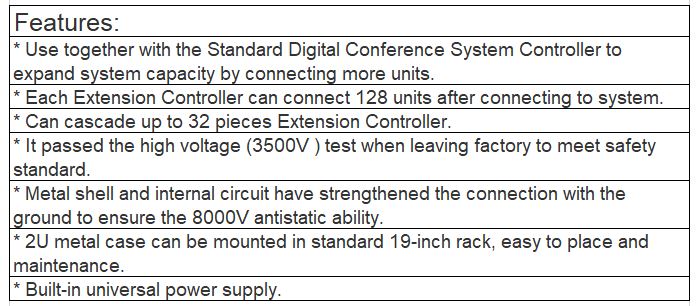 TS-0604 Series TS-0604ME Digital Conference System Extension Controller