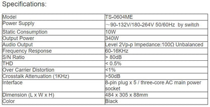 TS-0604 Series TS-0604ME Digital Conference System Extension Controller