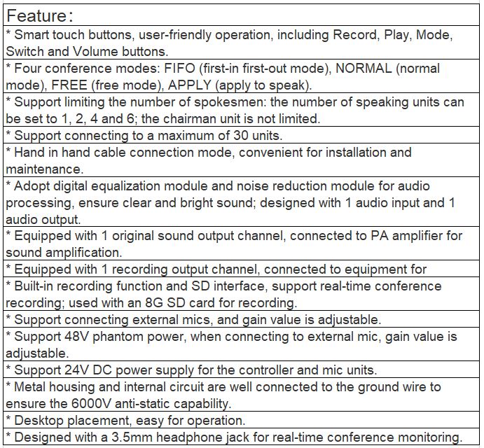 TS-0605M Digital Conference System Controller