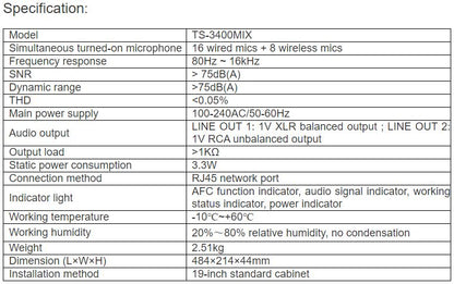 TS-3400MIX Audio Processor