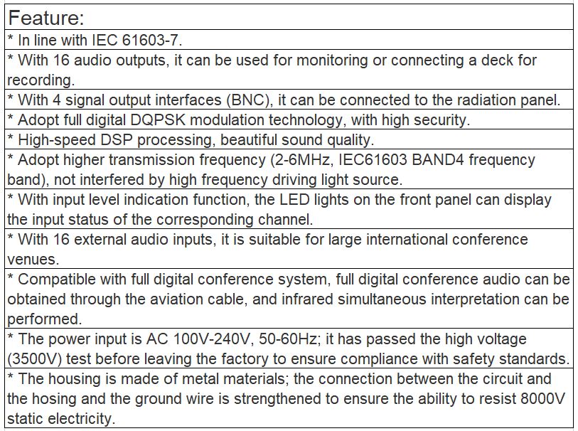 TS-0370H-16 Digital Infrared Transmitter
