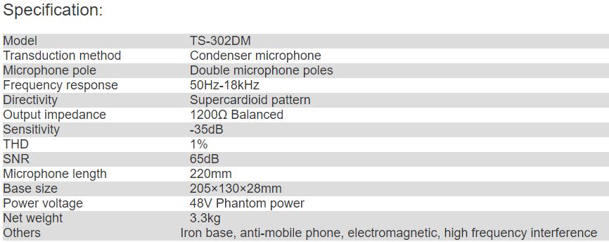 TS-302DM Microphone