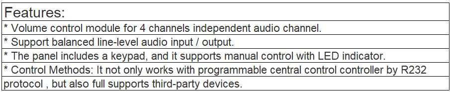 TS-9106M 4-Channel Volume Controller