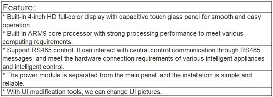 TS-9135 4 Inch Color Touch Screen