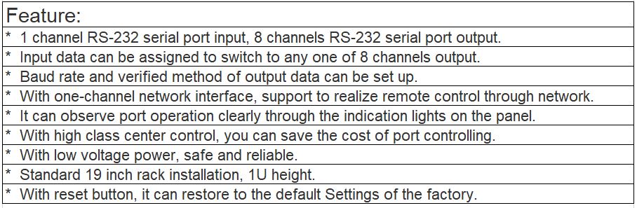 TS-9232 8-channel Serial Port Distributor